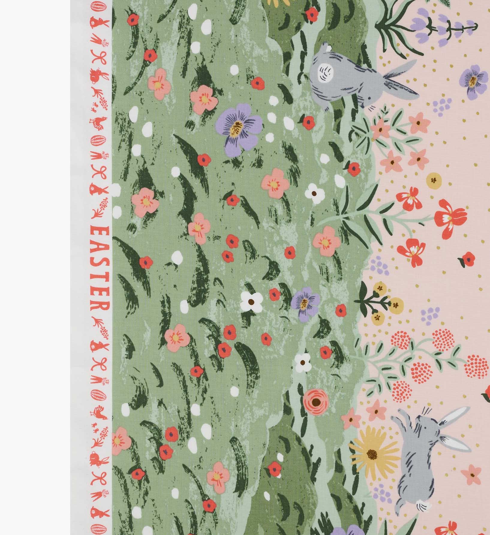 Spring Meadow Cotton Metallic Fabric - Pink - Image 4