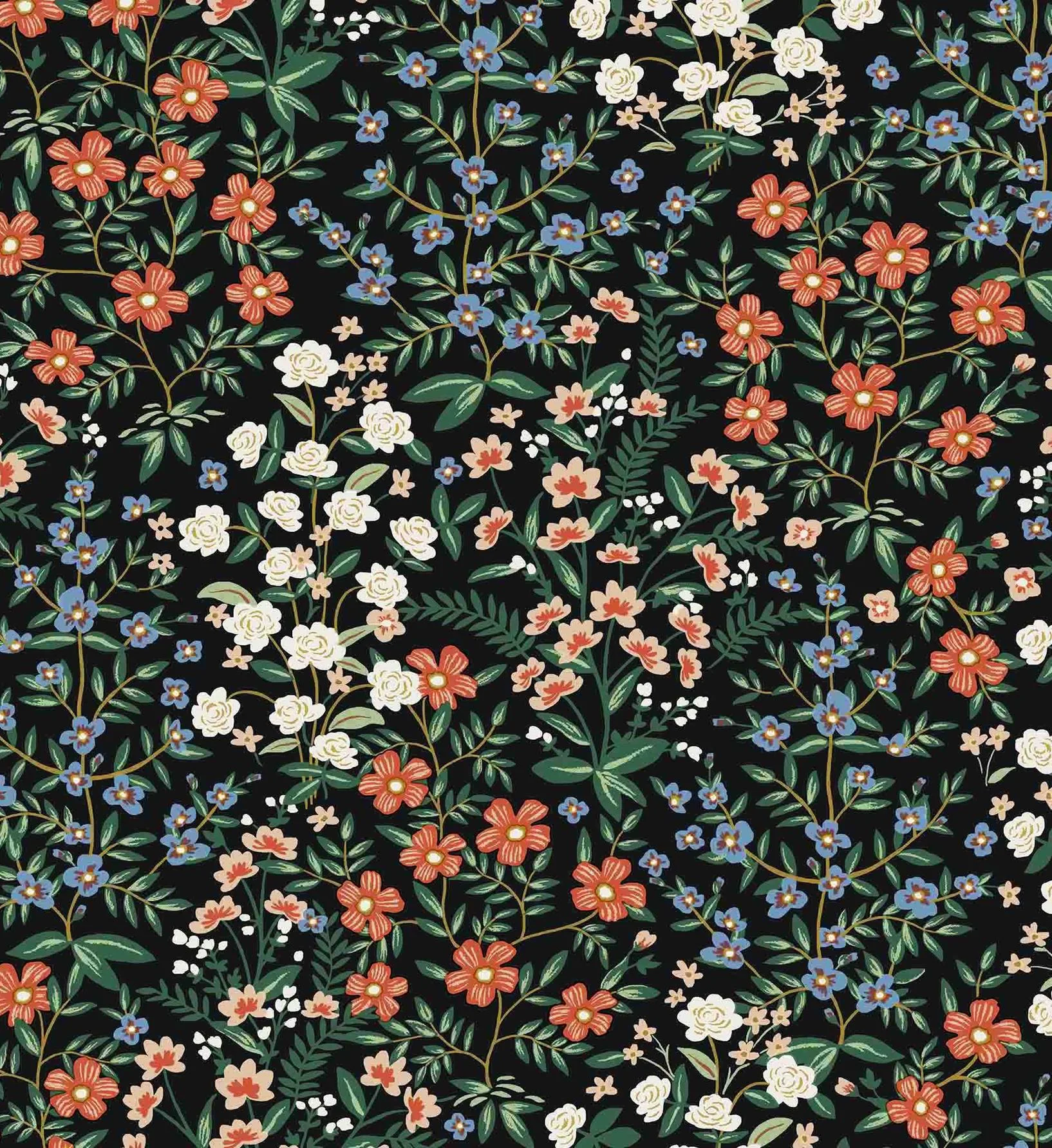 Wildwood Garden Wallpaper - Black - Image 2