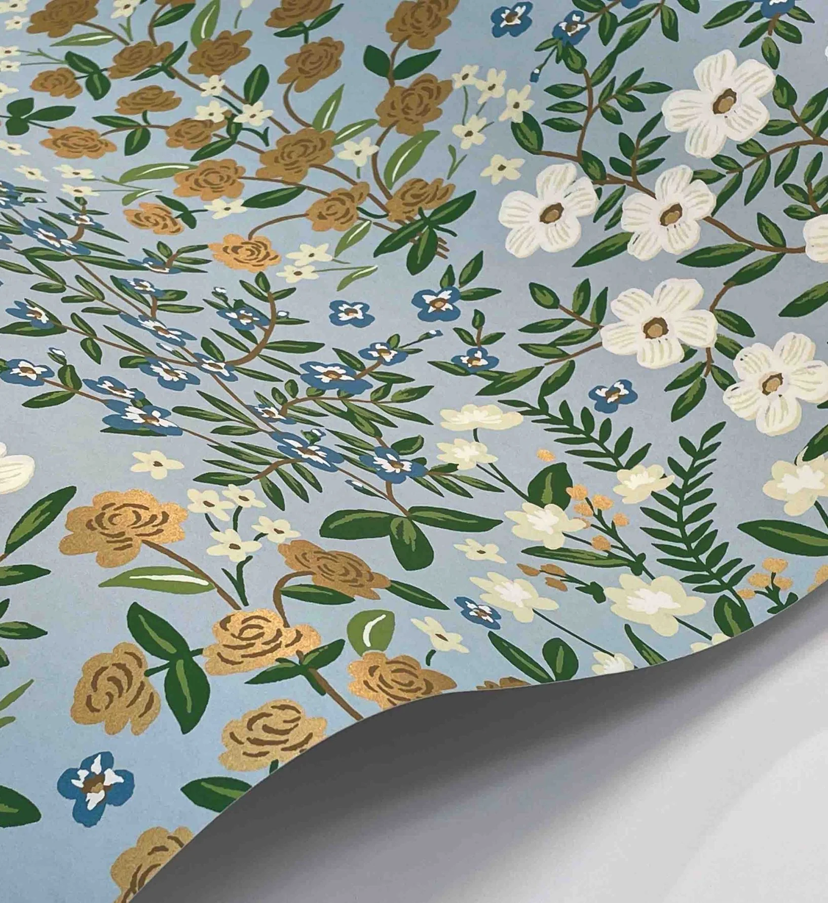 Wildwood Garden Wallpaper - Blue - Image 3