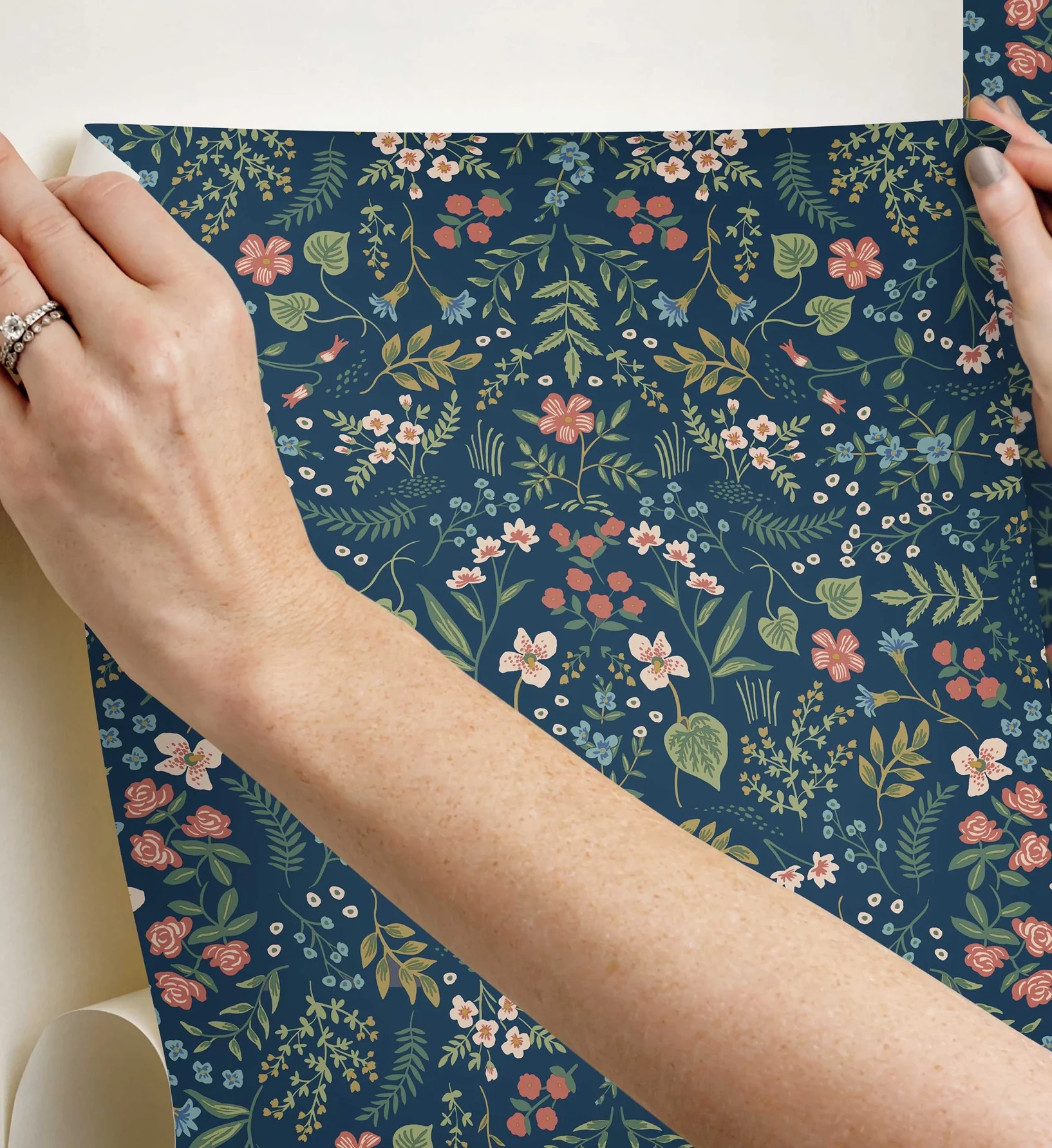 Wildwood Peel & Stick Wallpaper - Navy - Image 4