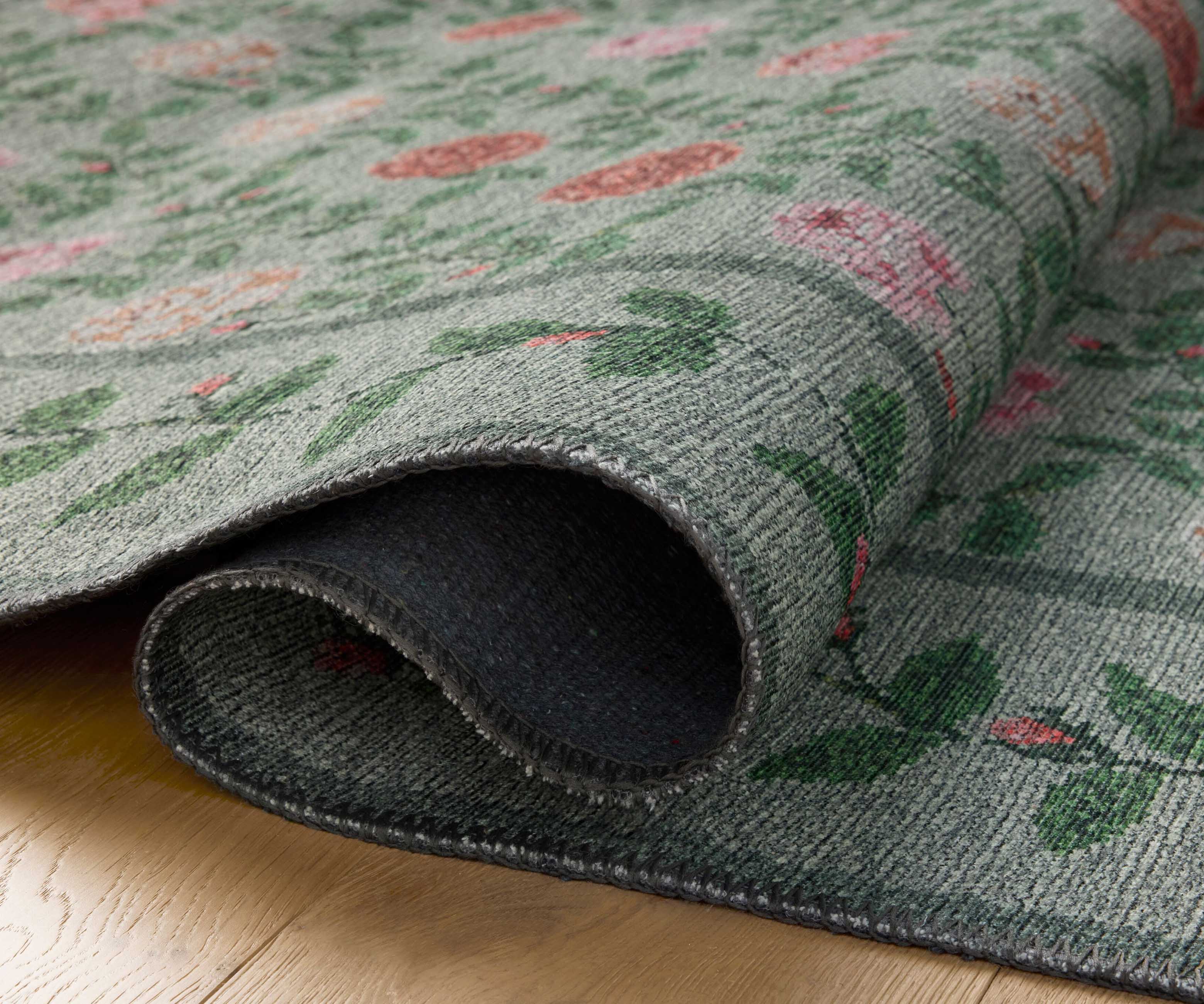 Wildwood Rose Trellis Printed Rug - Mint - Image 4