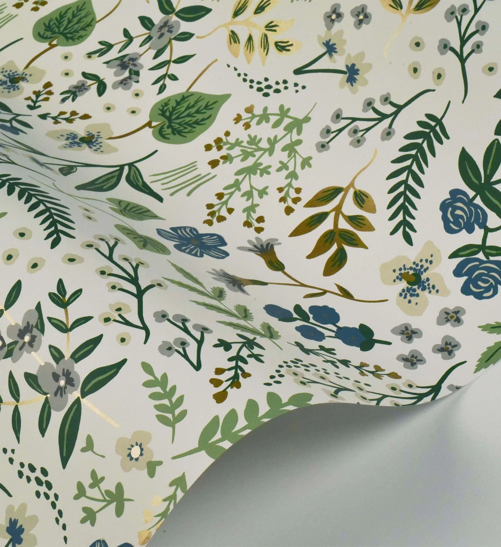 Wildwood Wallpaper - Blue & Green - Image 4