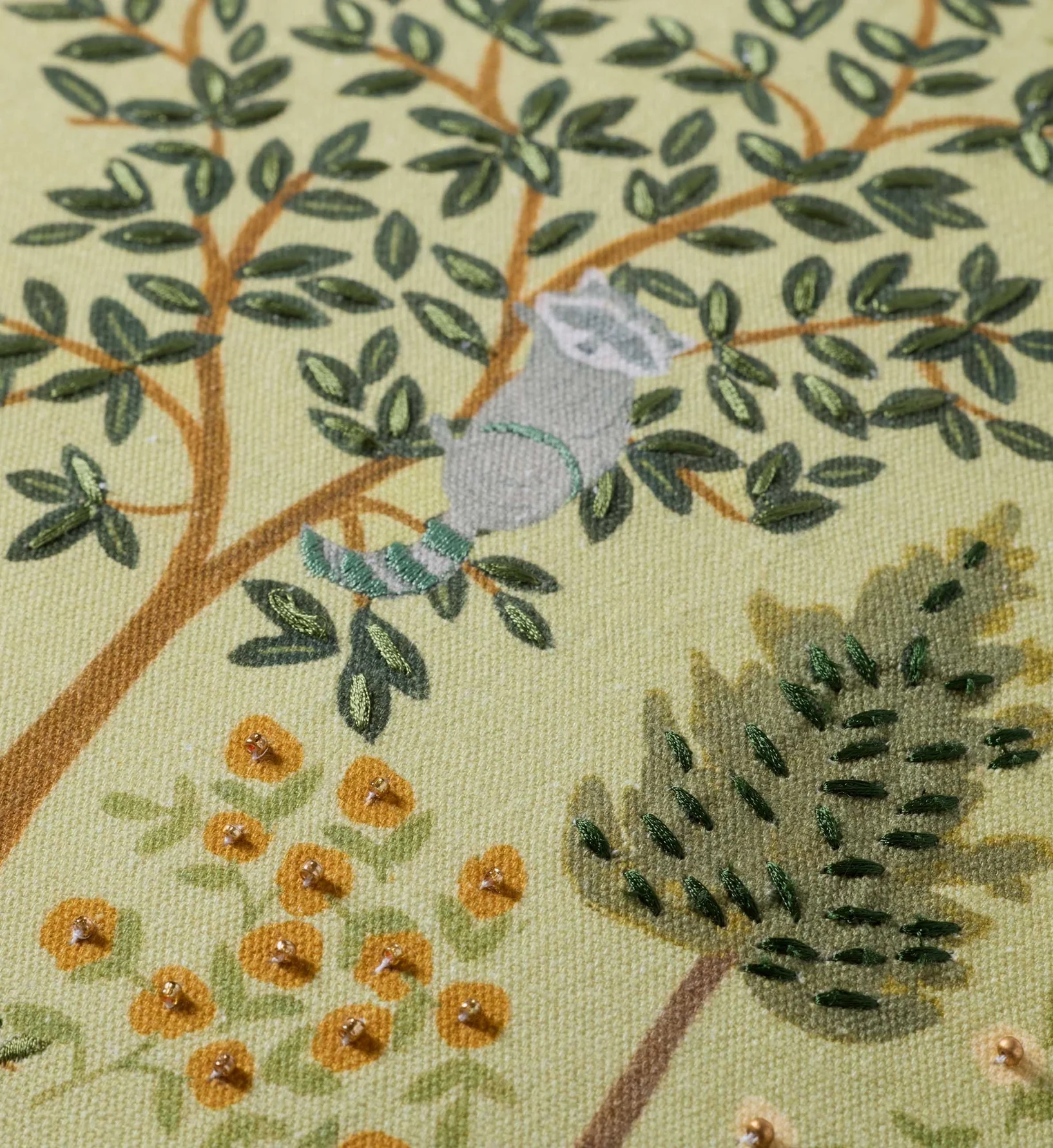 Woodland Forest Embroidered Pillow - Pistachio - Image 3